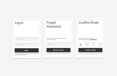 Forgot Password Flow figma forgot password greyscale minimal ui