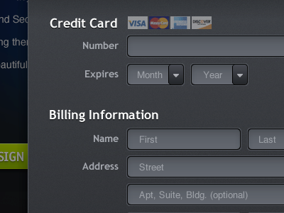 Credit Card Payment Form form