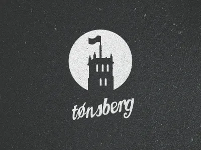 Tønsberg black castle city logo shape type white