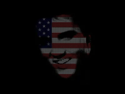 Elvis art black blue flag illustration music red simple white