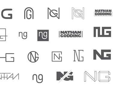 Personal ID g identity logo logotype monogram n typography