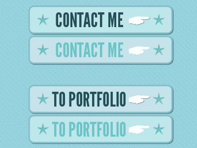 CSS Sprite blue button portfolio retro website