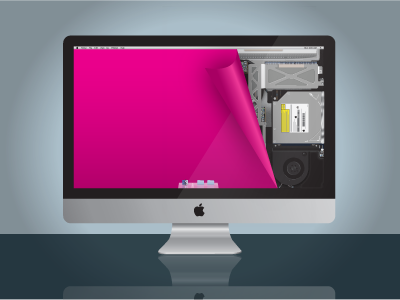 iMac Guts apple blue illustration imac pink