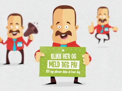 Salesman Mike character illustration retro