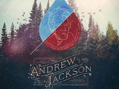 The Making of Andrew Jackson blue faded go media patriotic political red retro typography video tutorial vintage white