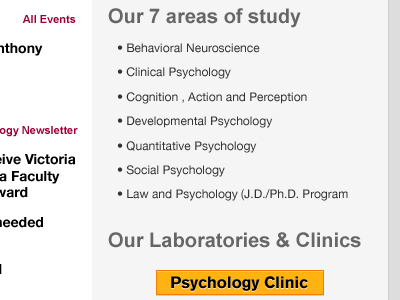 Psychology Homepage Close up asu education psychology web design webcomp