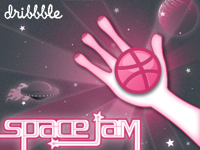 dribbble / space jam vs. 2 dribbble illustrator promo vector