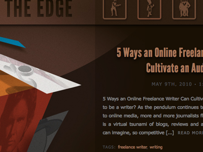 Pulp Inspired Blog Design abstract blog brown css3 html5 league gothic pulp fiction