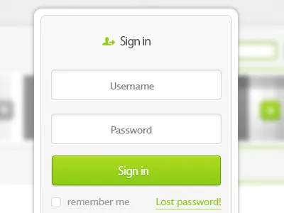 Signin design form design interface