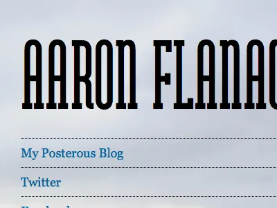 Aaron's Contact Page - Flavors.me typography