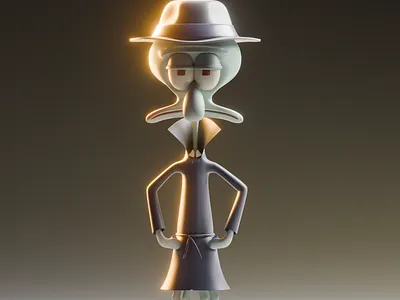 Squidward 3d animation blender character illustration spongebob squarepants squidward stylized
