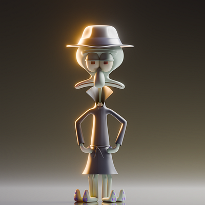 Squidward 3d animation blender character illustration spongebob squarepants squidward stylized