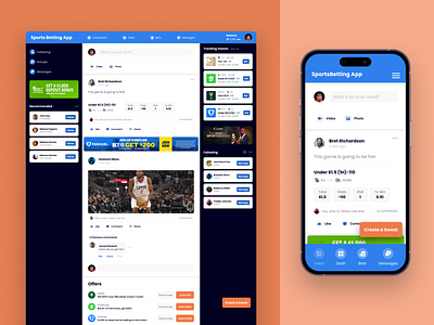 Sports Betting App: Feed app app design betting design dfs iphone x mobile sports sports betting ui ux website