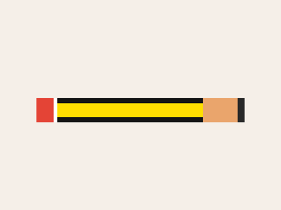 Pencil 02 black minimal red white yellow