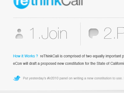 Rethink-header. blue clean gray interface minimal