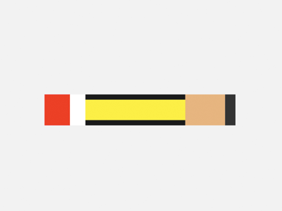 Pencil black minimal pencil red white yellow