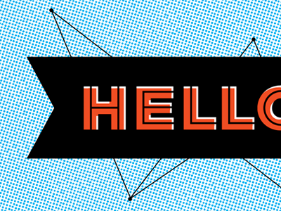 Howdy blue dot halftone inline orange typography