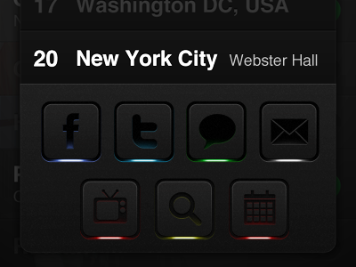 Share/Action Buttons buttons facebook iphone mail menu share sms twitter
