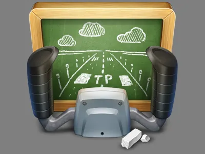 Final render TeacherPilot icon application chalkboard icon pilot teacher