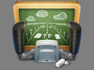 Final render TeacherPilot icon application chalkboard icon pilot teacher