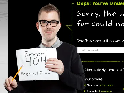 404 Page concept 404 hosting webdesign