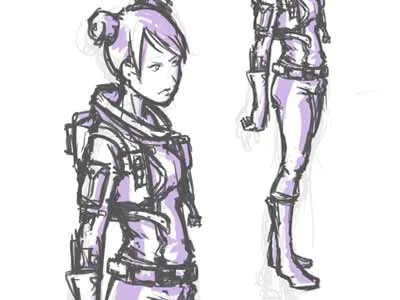 double-bun Spacesuit doodle legions