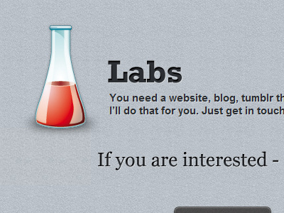 Labs blue css3 flask gray grey icon illustration lab labs letterpress red shadow texture typography web