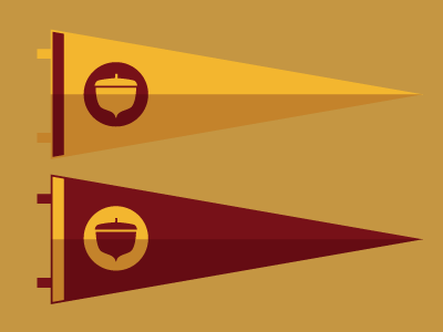 Pennants acorn flag maroon pennant yellow
