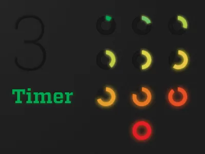 Countdown timer glow light timer ui