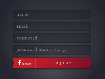 Registration Form archer f connect form sign up ui