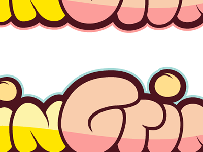 Lettering for a Logo blue lettering logo orange yellow