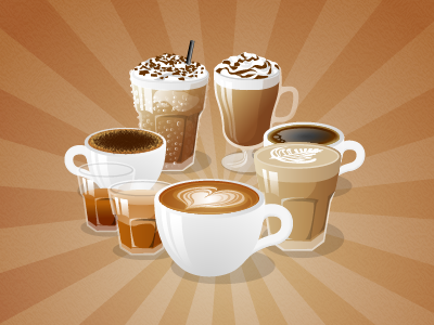 Barista app illustration ios iphone vector