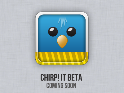 Chirp! It Beta beta bird black blue feathers grey icon twitter yellow