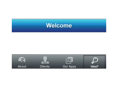 Glyphs & Bars app bar blue glyphs grey iphone