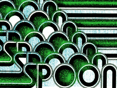 Spoon gigposter lettering screenprint type