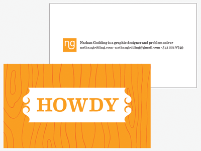 Howdy-do business card eames orange typography