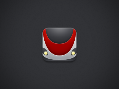 Caltrain app icon black gradient gray icon iphone app icon caltrain noise red train yellow