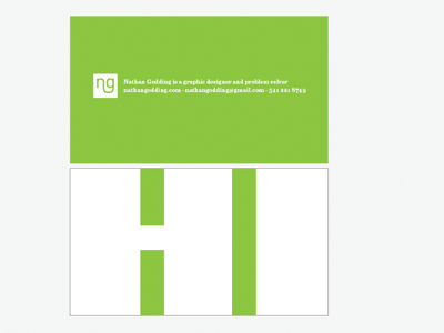 HI business card gestalt green typography