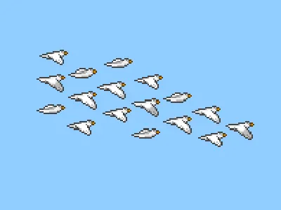 Birds 8bit pixel retro