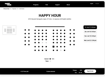 Choose Seats Page seating ticket ux web