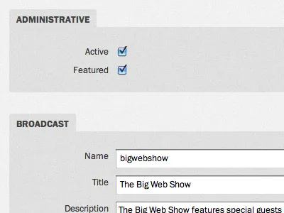 Prettifying the 5by5 Admin 5by5
