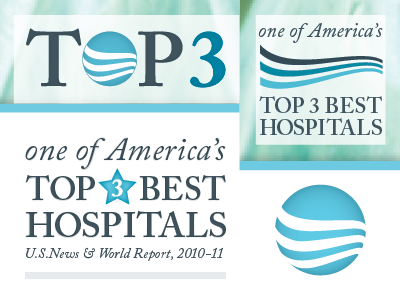 MGH 'top 3 hospital' logo variations logo