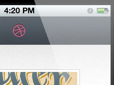 dribbble App Design app display dribbble gallery ios4 iphone retina texture