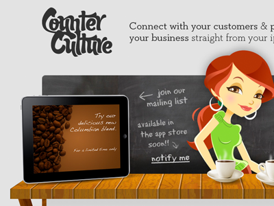 Counter Culture app chalk counter ipad wood