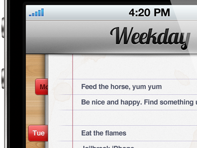 Week organizer iphone organize ui week