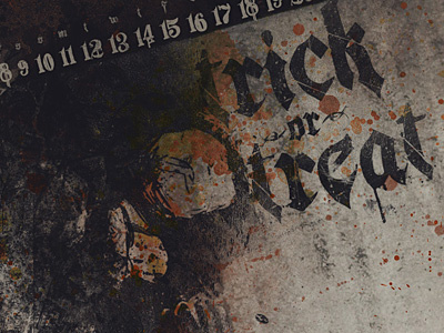 October Calendar beige blue calendar desktop calendar wallpaper grunge orange skull trick or treat wallpaper