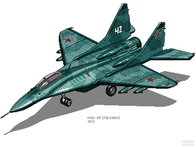 Mig 29(Fulcrum) isometric pixel