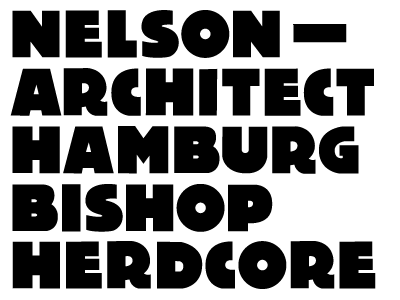 Martin Kaye's cut black block bold fat kerning type typography