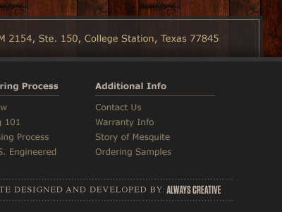 Flooring Company Footer footer natural web design wood