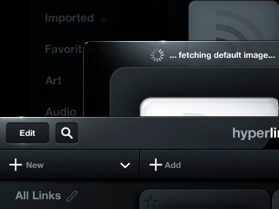 Hyperlinks For iPad application black design gui icon ios ipad sleek the skins factory ui user interface